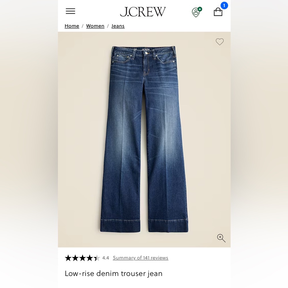 J. Crew Women's Blue Wide-Leg Jeans